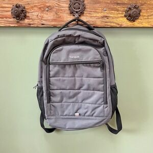 Targus Laptop Backpack Grey Padded Commuter Travel Bag with Mesh Pockets Mens